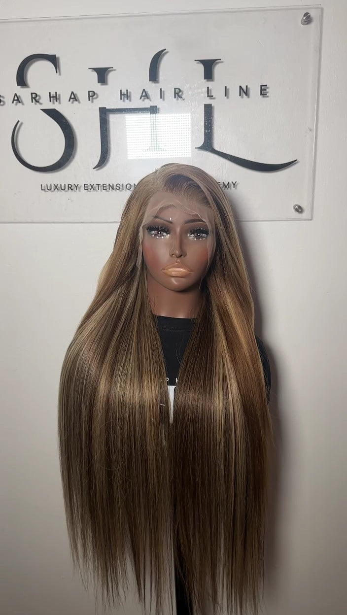 Honey Blonde with brown Undertones Full Frontal Straight
