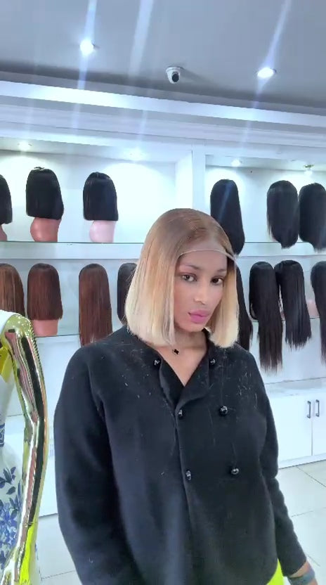 613 with Dark Brown Roots Premium Bob