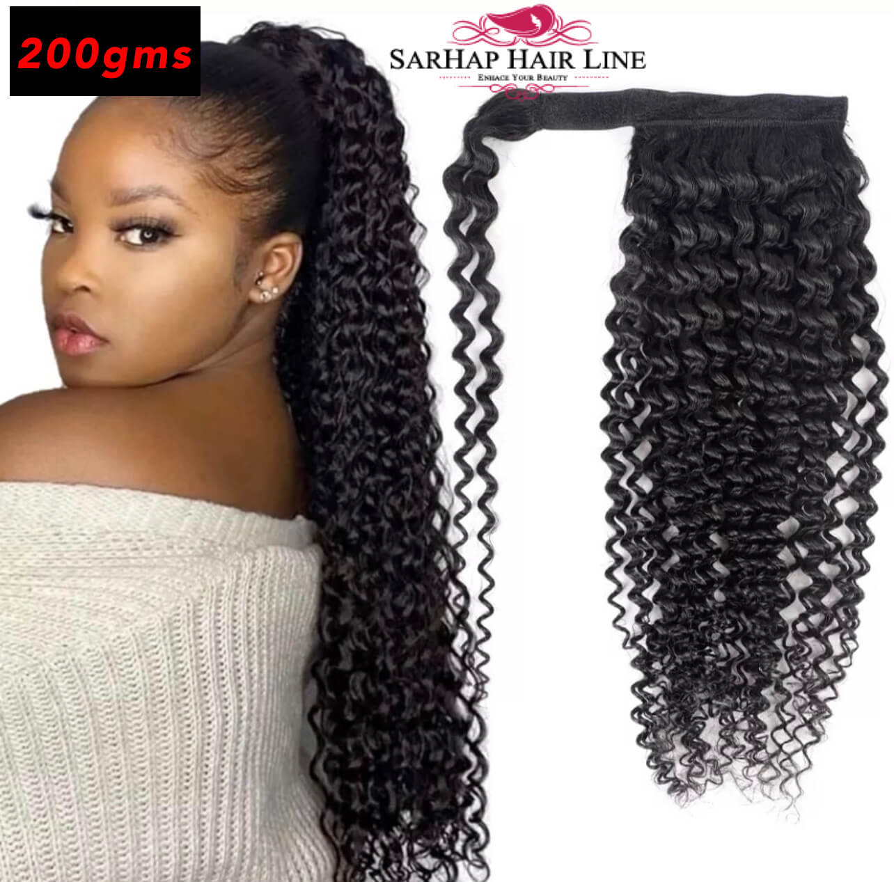 Super Double Drawn Curly Ponytail