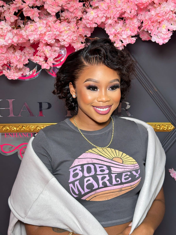 Bontle 10inch Full Frontal Super Double Drawn Non-Permenant Curled Wig