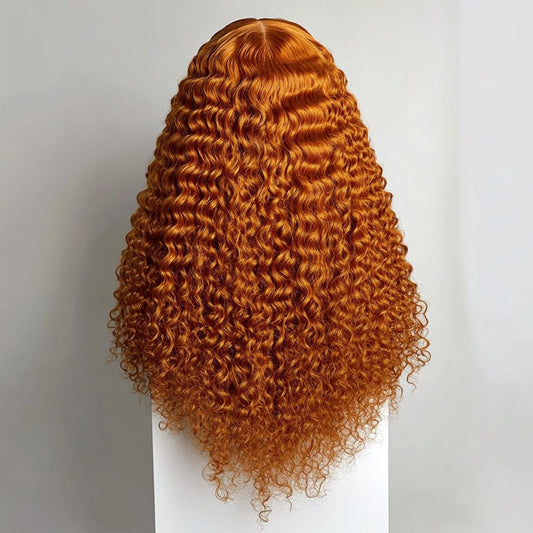 22inch Orange Full Frontal Burmese Curly Wig