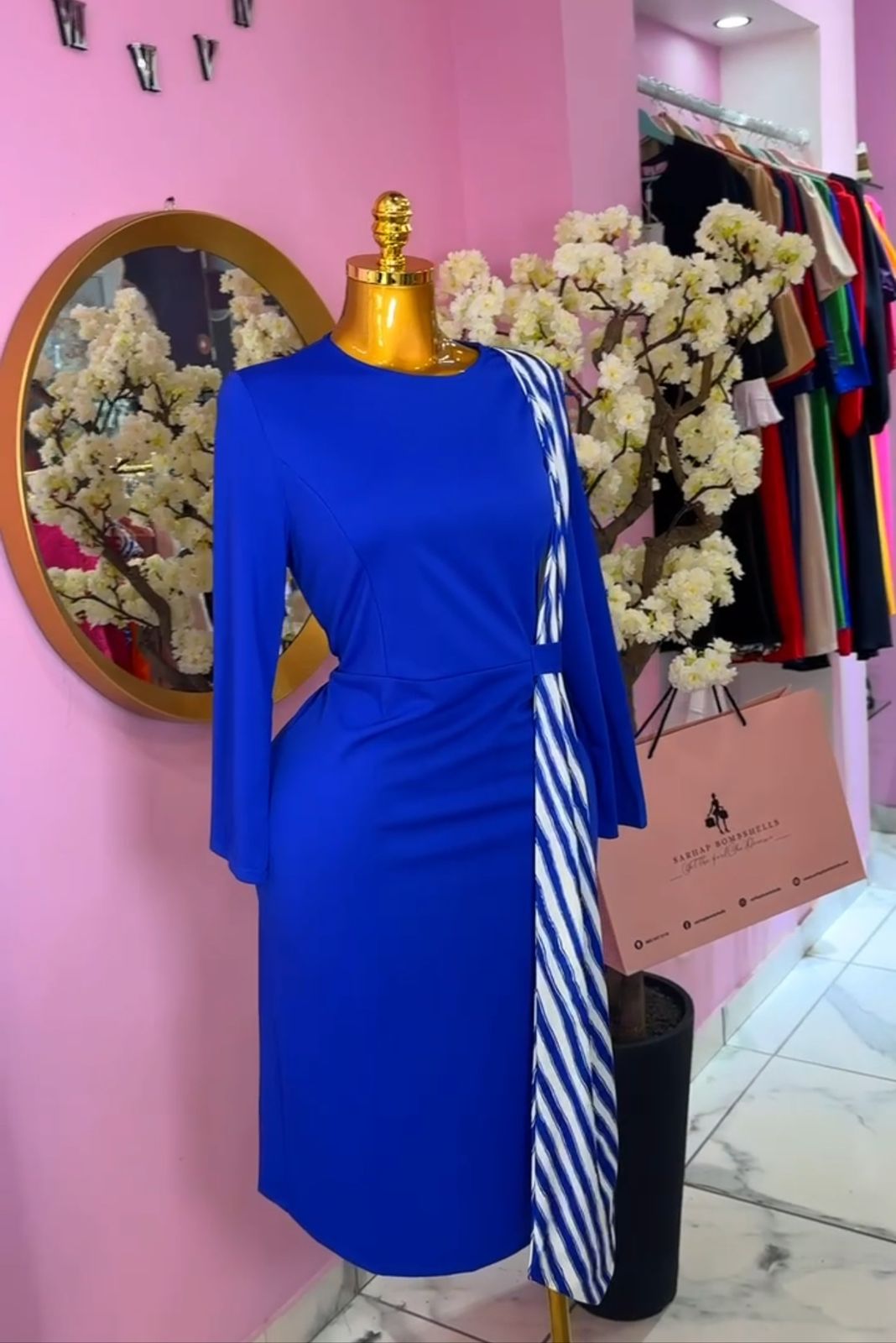 Strap Blue Sheath Maxi Dress