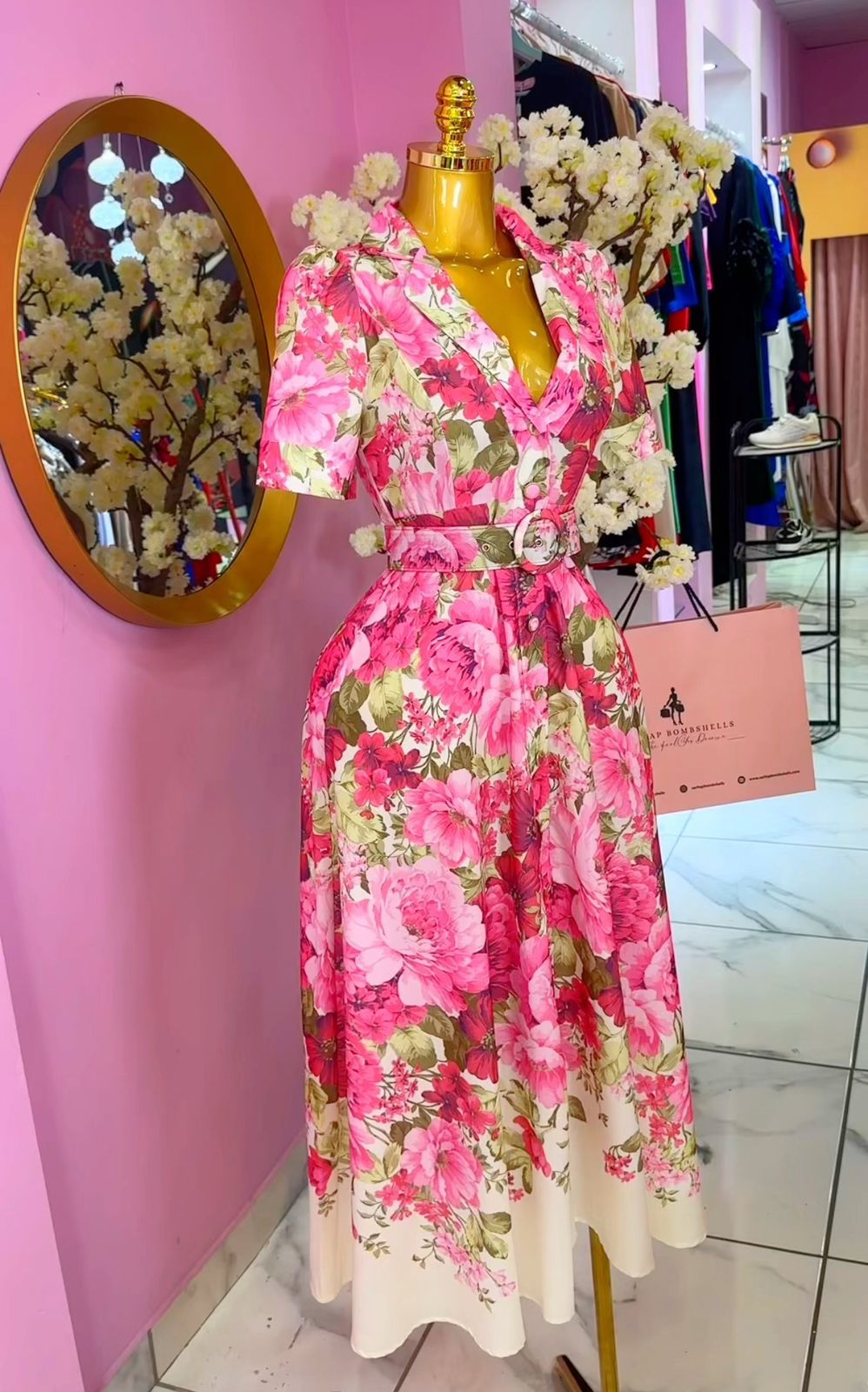 Rosy Floral Maxi Dress