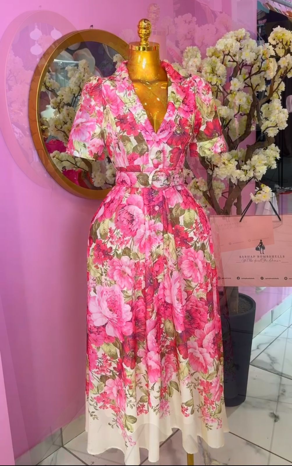 Rosy Floral Maxi Dress