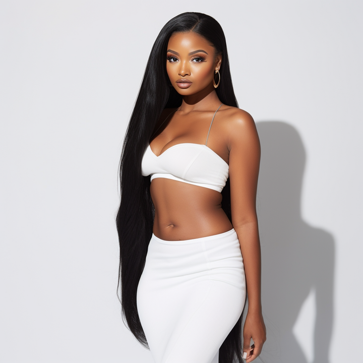 HD Lace Super Double Drawn Frontal Straight Wig