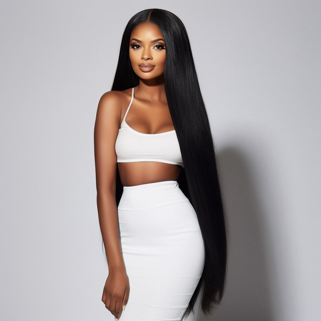 40”  Raw Vietnamese Full Frontal Straight Wig