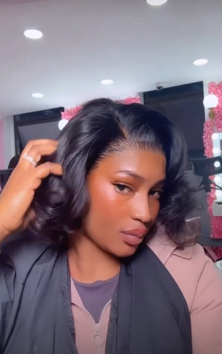 10inch Super Double Drawn Trimmed Wavy Wig