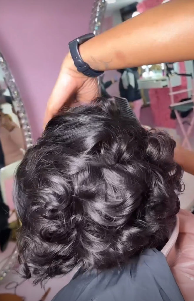 10inch Double Drawn Trimmed Wavy Wig Sarhap Hair Line