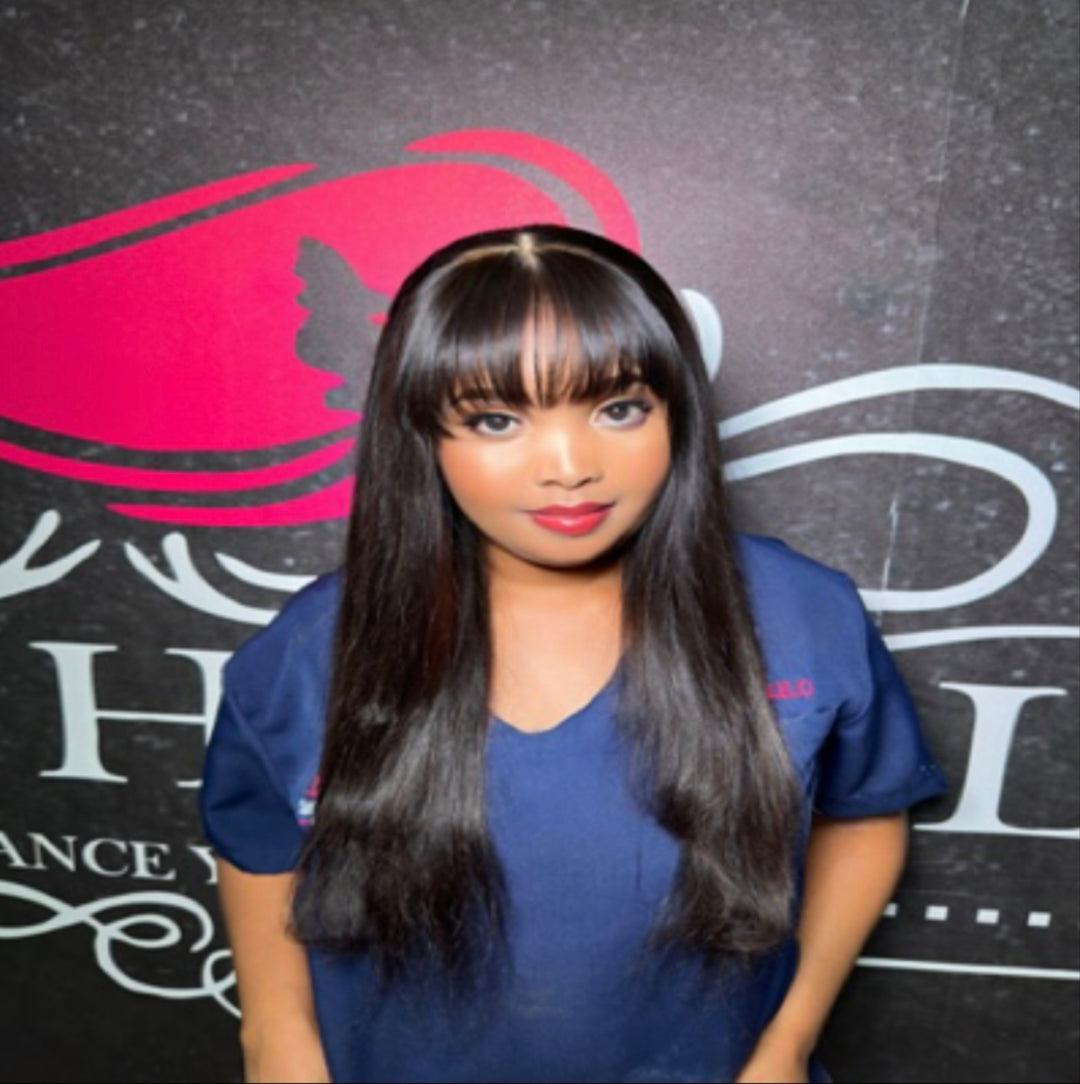 Super Double Drawn Fringe With 4x4 Straight Closure