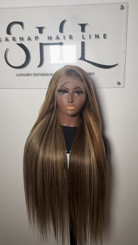 Honey Blonde with brown Undertones Full Frontal Straight