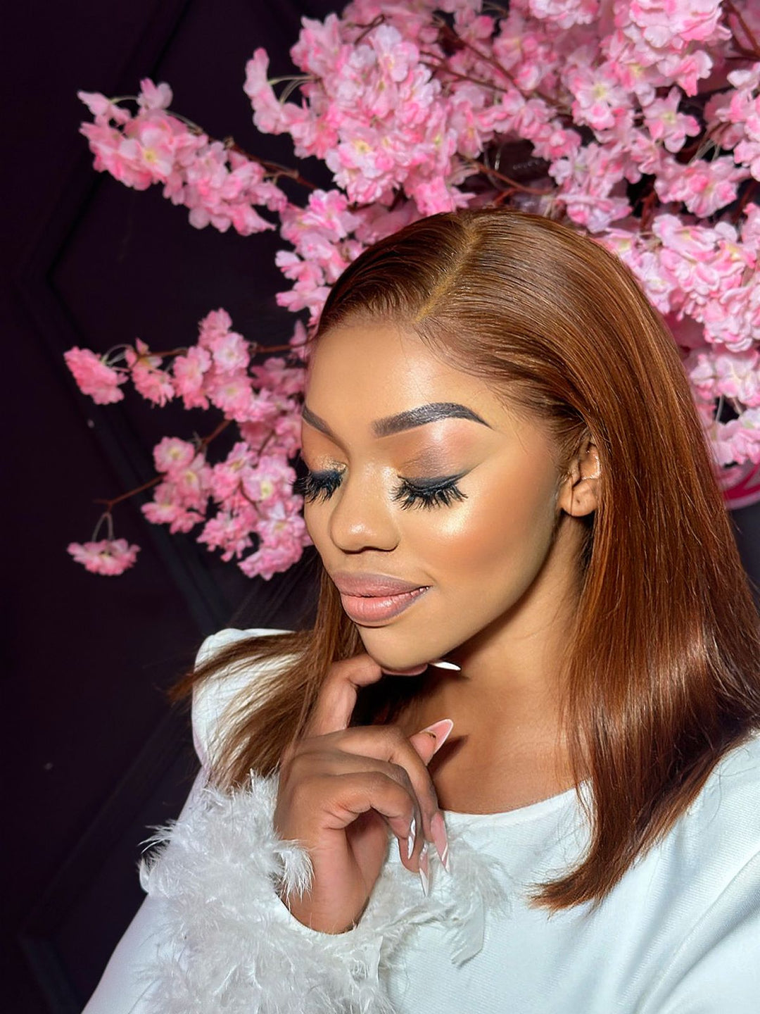 Copper Cinnamon Super Double Drawn Bob Frontal Straight