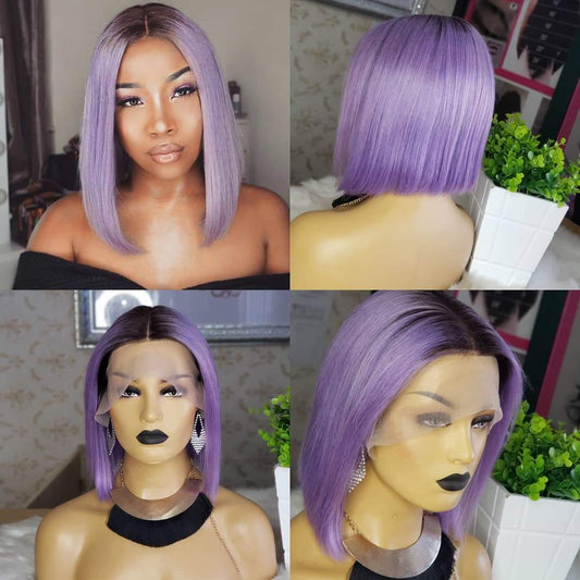 Purple Bob wig