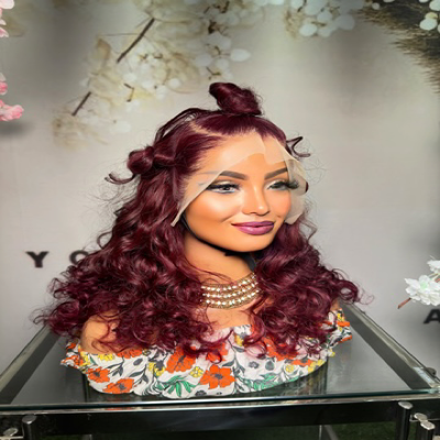 Loose Waves 18inch DD Burgundy Lace Wig