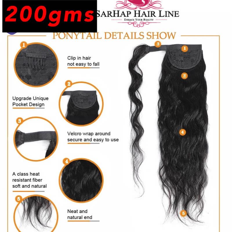 Ponytail Straight Human Hair Extension