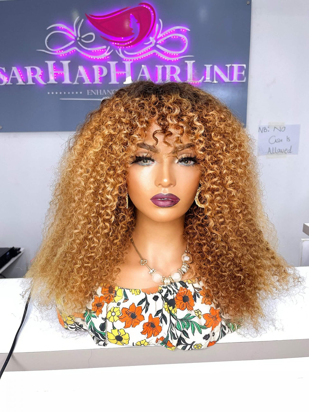 16inch fringe kinky curl 4x4 closure light ombre with dark roots